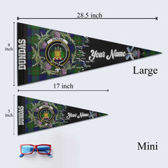 Clan Dundas Tartan Felt Pennant Crest And Plaid Basic Style