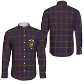 Clan Durie Tartan Long Sleeve Button Shirt Crest And Plaid Basic Style