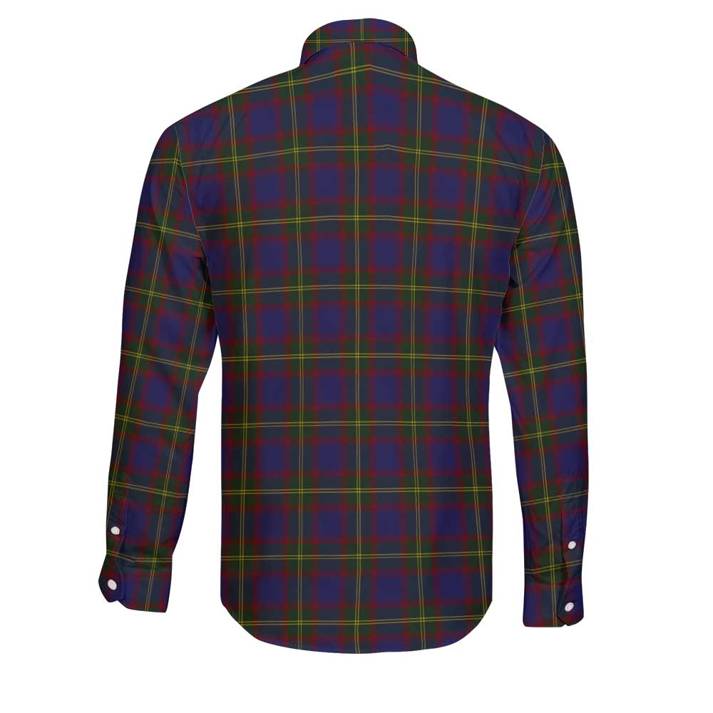 Clan Durie Tartan Long Sleeve Button Shirt Crest And Plaid Basic Style