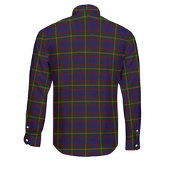 Clan Durie Tartan Long Sleeve Button Shirt Crest And Plaid Basic Style
