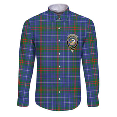 Clan Edmonstone Tartan Long Sleeve Button Shirt Crest And Plaid Basic Style