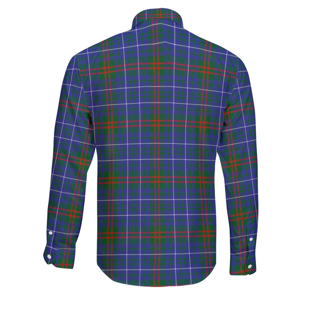 Clan Edmonstone Tartan Long Sleeve Button Shirt Crest And Plaid Basic Style