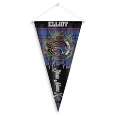 Clan Elliot Tartan Felt Pennant Crest And Plaid Basic Style