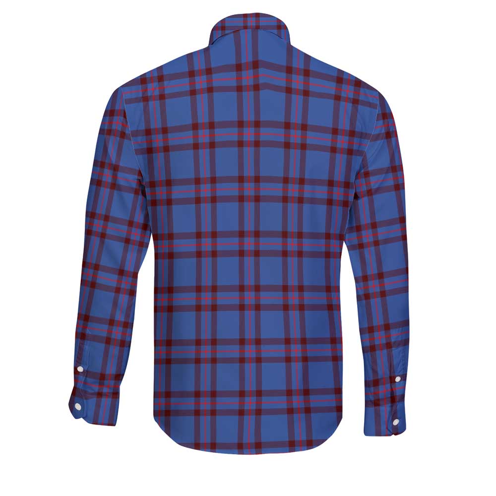 Clan Elliot Tartan Long Sleeve Button Shirt Crest And Plaid Basic Style