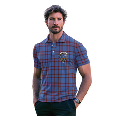 Clan Elliot Tartan Men Polo Shirt Crest And Plaid Basic Style