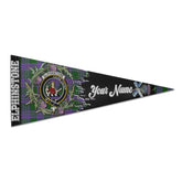 Clan Elphinstone Tartan Felt Pennant Crest And Plaid Basic Style