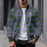 Clan Elphinstone Tartan Men Bomber Jacket Crest And Plaid Basic Style