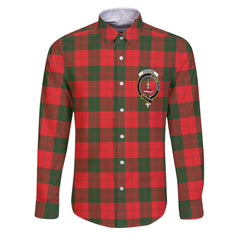 Clan Erskine Tartan Long Sleeve Button Shirt Crest And Plaid Basic Style