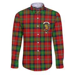 Clan Fairlie Tartan Long Sleeve Button Shirt Crest And Plaid Basic Style