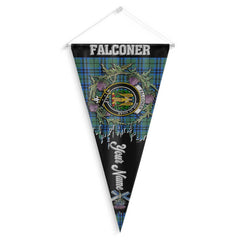 Clan Falconer Tartan Felt Pennant Crest And Plaid Basic Style