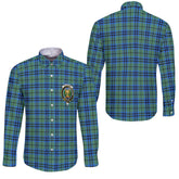 Clan Falconer Tartan Long Sleeve Button Shirt Crest And Plaid Basic Style