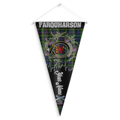 Clan Farquharson Tartan Felt Pennant Crest And Plaid Basic Style