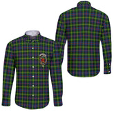 Clan Farquharson Tartan Long Sleeve Button Shirt Crest And Plaid Basic Style