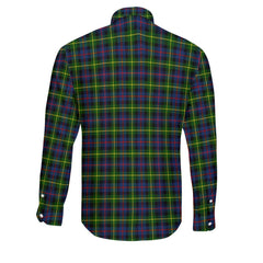 Clan Farquharson Tartan Long Sleeve Button Shirt Crest And Plaid Basic Style