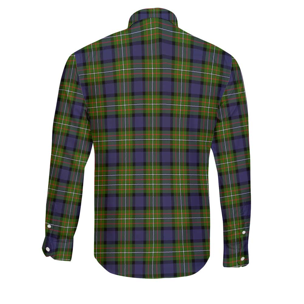 Clan Ferguson Tartan Long Sleeve Button Shirt Crest And Plaid Basic Style