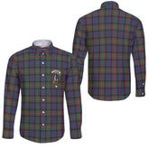 Clan Fletcher Tartan Long Sleeve Button Shirt Crest And Plaid Basic Style