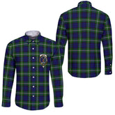 Clan Forbes Tartan Long Sleeve Button Shirt Crest And Plaid Basic Style