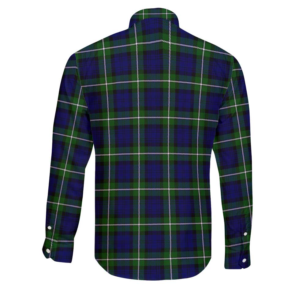 Clan Forbes Tartan Long Sleeve Button Shirt Crest And Plaid Basic Style