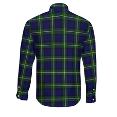 Clan Forbes Tartan Long Sleeve Button Shirt Crest And Plaid Basic Style