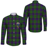 Clan Forsyth Tartan Long Sleeve Button Shirt Crest And Plaid Basic Style