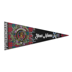 Clan Fotheringham Tartan Felt Pennant Crest And Plaid Basic Style