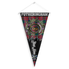 Clan Fotheringham Tartan Felt Pennant Crest And Plaid Basic Style