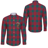 Clan Fotheringham Tartan Long Sleeve Button Shirt Crest And Plaid Basic Style