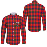 Clan Fraser Tartan Long Sleeve Button Shirt Crest And Plaid Basic Style
