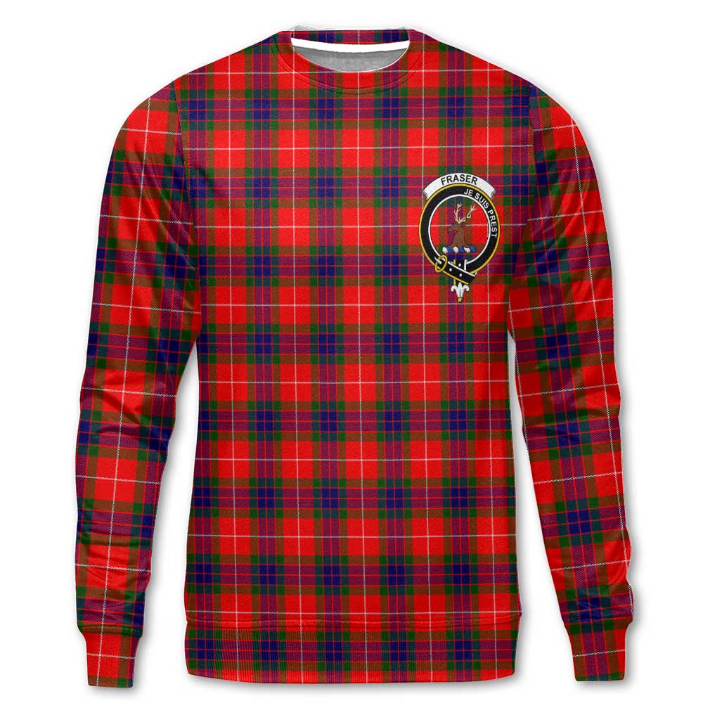 Clan Fraser Tartan Women Sweatshirt Crest And Plaid Basic Style
