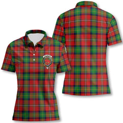 Clan Fullerton Tartan Women Polo Shirt Crest And Plaid Basic Style