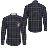 Clan Galbraith Tartan Long Sleeve Button Shirt Crest And Plaid Basic Style