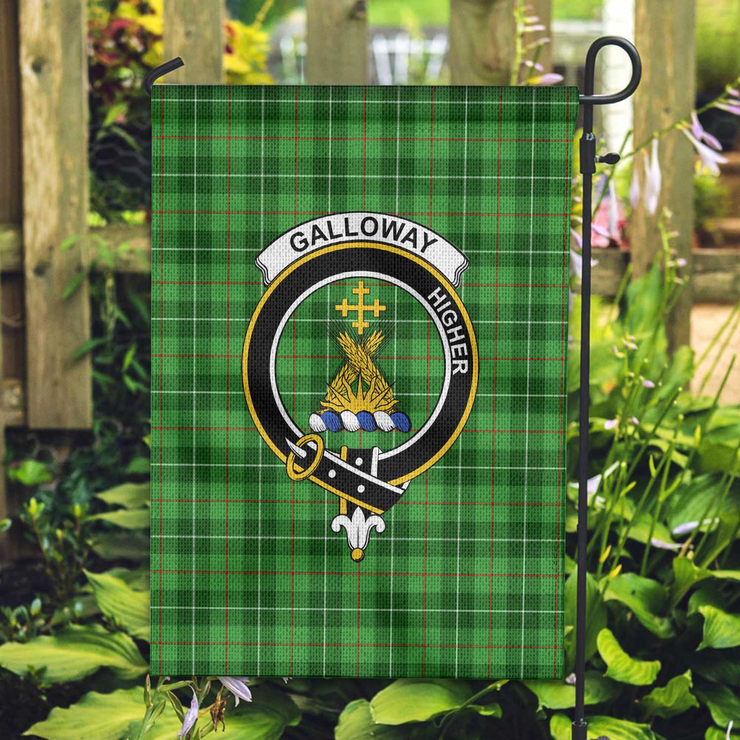 Clan Galloway Tartan Garden Flag Crest And Plaid Basic Style