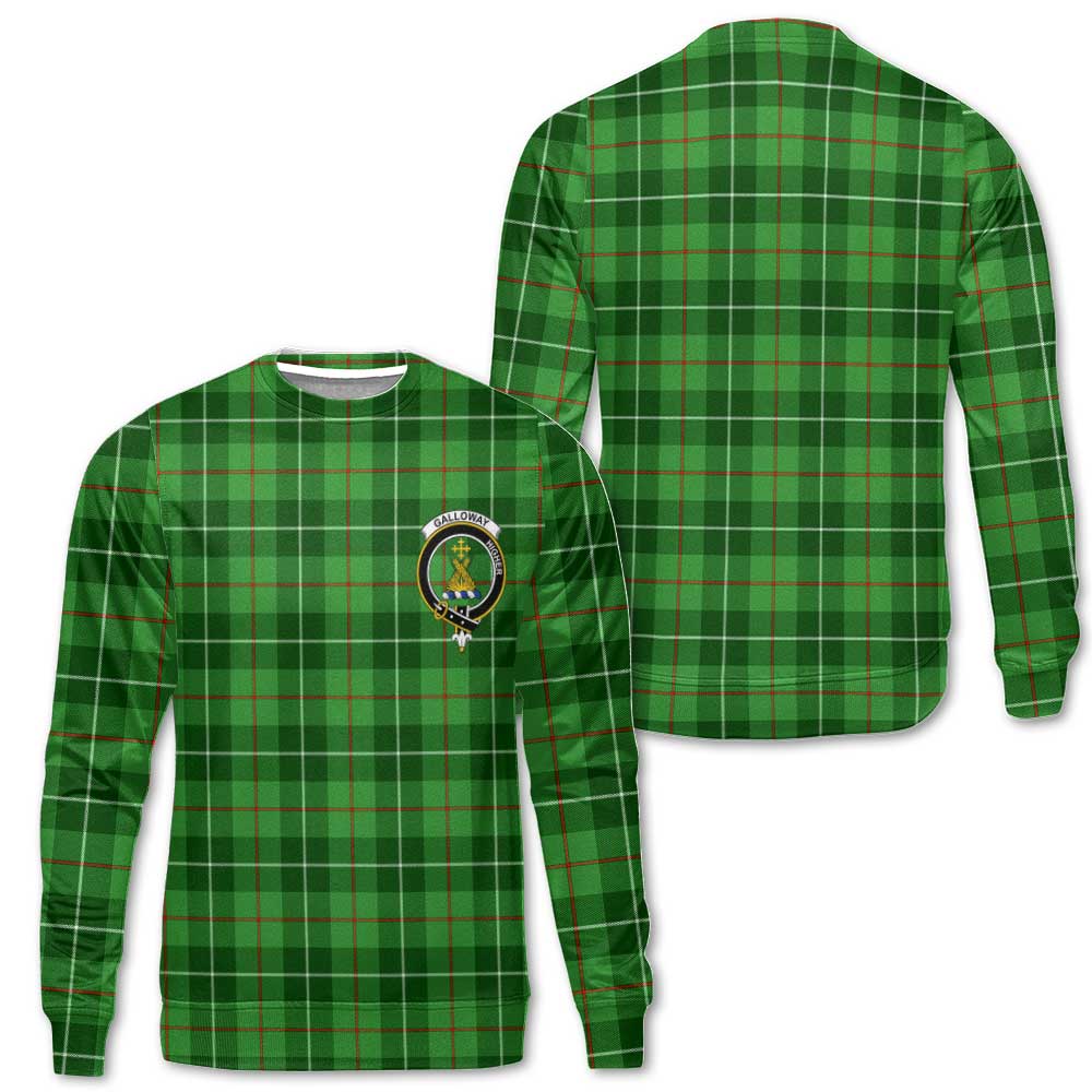 Clan Galloway Tartan Women Sweatshirt Crest And Plaid Basic Style