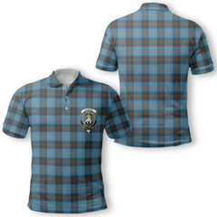 Clan Garden Tartan Golf Men Polo Shirt Crest And Plaid Basic Style