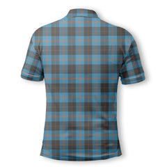 Clan Garden Tartan Golf Men Polo Shirt Crest And Plaid Basic Style
