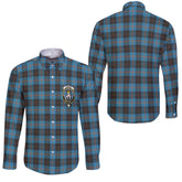 Clan Garden Tartan Long Sleeve Button Shirt Crest And Plaid Basic Style