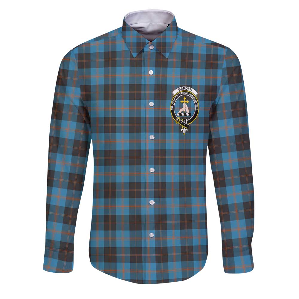 Clan Garden Tartan Long Sleeve Button Shirt Crest And Plaid Basic Style
