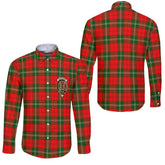 Clan Gartshore Tartan Long Sleeve Button Shirt Crest And Plaid Basic Style