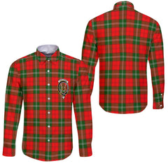 Clan Gartshore Tartan Long Sleeve Button Shirt Crest And Plaid Basic Style