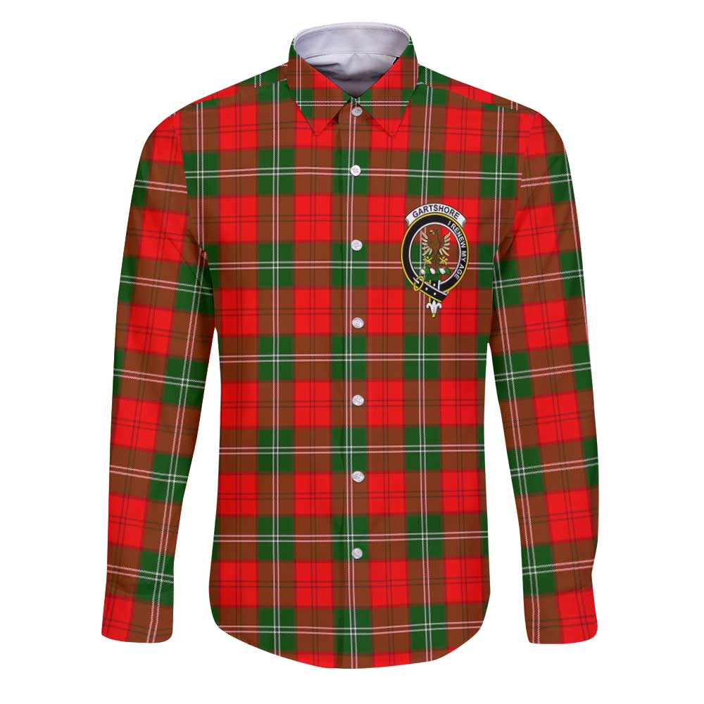 Clan Gartshore Tartan Long Sleeve Button Shirt Crest And Plaid Basic Style