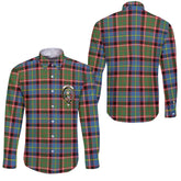Clan Glass Tartan Long Sleeve Button Shirt Crest And Plaid Basic Style