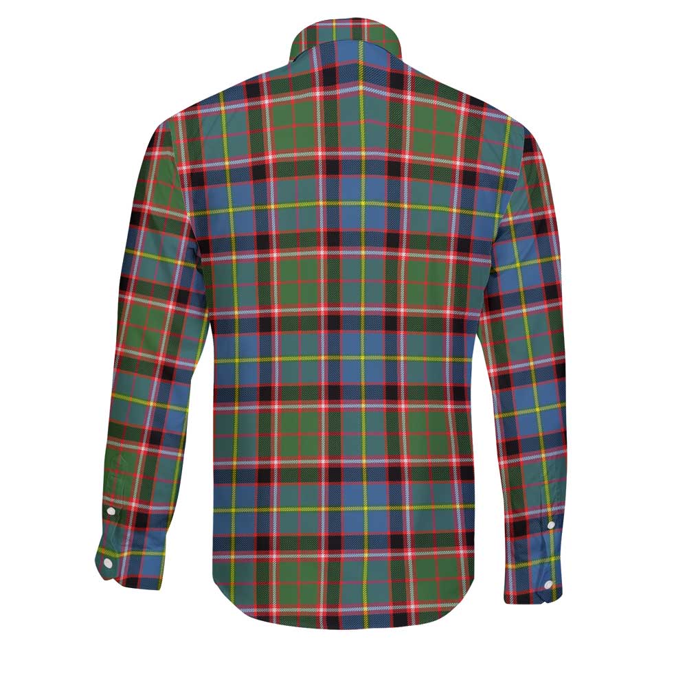 Clan Glass Tartan Long Sleeve Button Shirt Crest And Plaid Basic Style