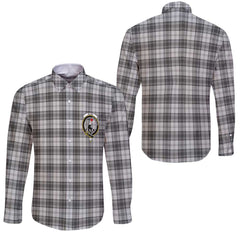Clan Glen Tartan Long Sleeve Button Shirt Crest And Plaid Basic Style
