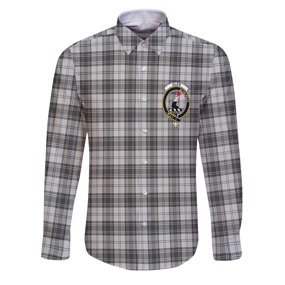 Clan Glen Tartan Long Sleeve Button Shirt Crest And Plaid Basic Style