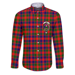 Clan Gow Tartan Long Sleeve Button Shirt Crest And Plaid Basic Style
