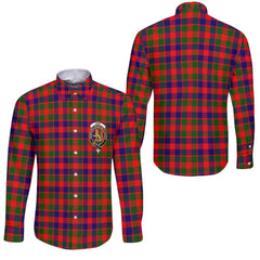 Clan Gow Of Skeoch Tartan Long Sleeve Button Shirt Crest And Plaid Basic Style
