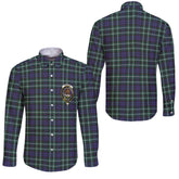 Clan Graham Tartan Long Sleeve Button Shirt Crest And Plaid Basic Style