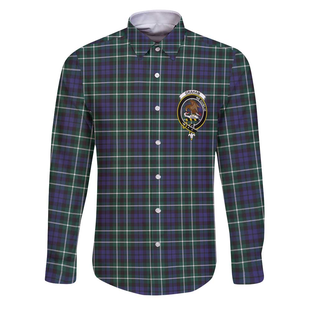 Clan Graham Tartan Long Sleeve Button Shirt Crest And Plaid Basic Style