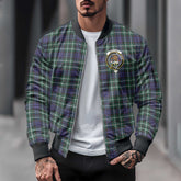 Clan Graham Tartan Men Bomber Jacket Crest And Plaid Basic Style