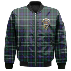 Clan Graham Tartan Men Bomber Jacket Crest And Plaid Basic Style
